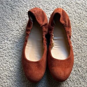 Rust Suede Ballet Flats